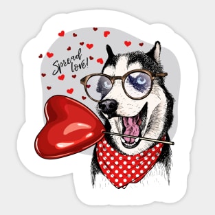 Husky Spread Love, Husky, Husky Dog, Husky Gift, Husky Gifts, Husky Print, Husky Art, Husky Painting, Husky Mom, Husky Dad, Gift For Husky Lover, Husky Lover Gift, Husky Owner, Husky Owner Gifts Sticker